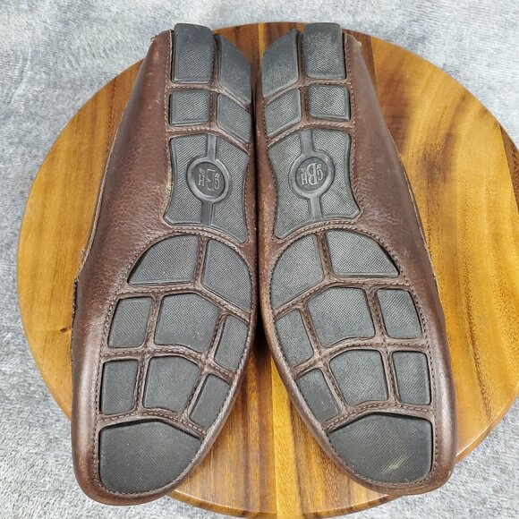 G.H. Bass Driving Loafers Men's 12 M Brown Leather Wheldon Weave Casual Shoes - Picture 7 of 8